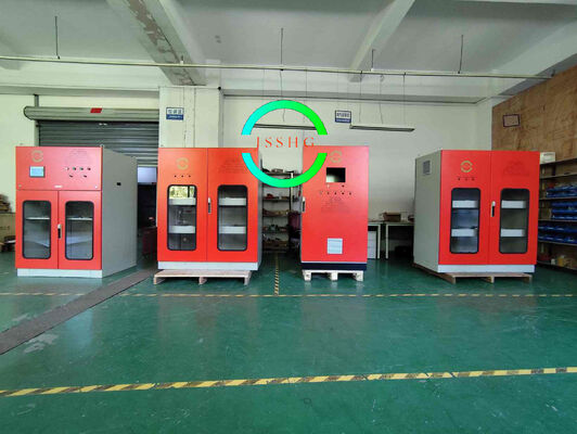 Large efficient on site sodium hypochlorite generator
