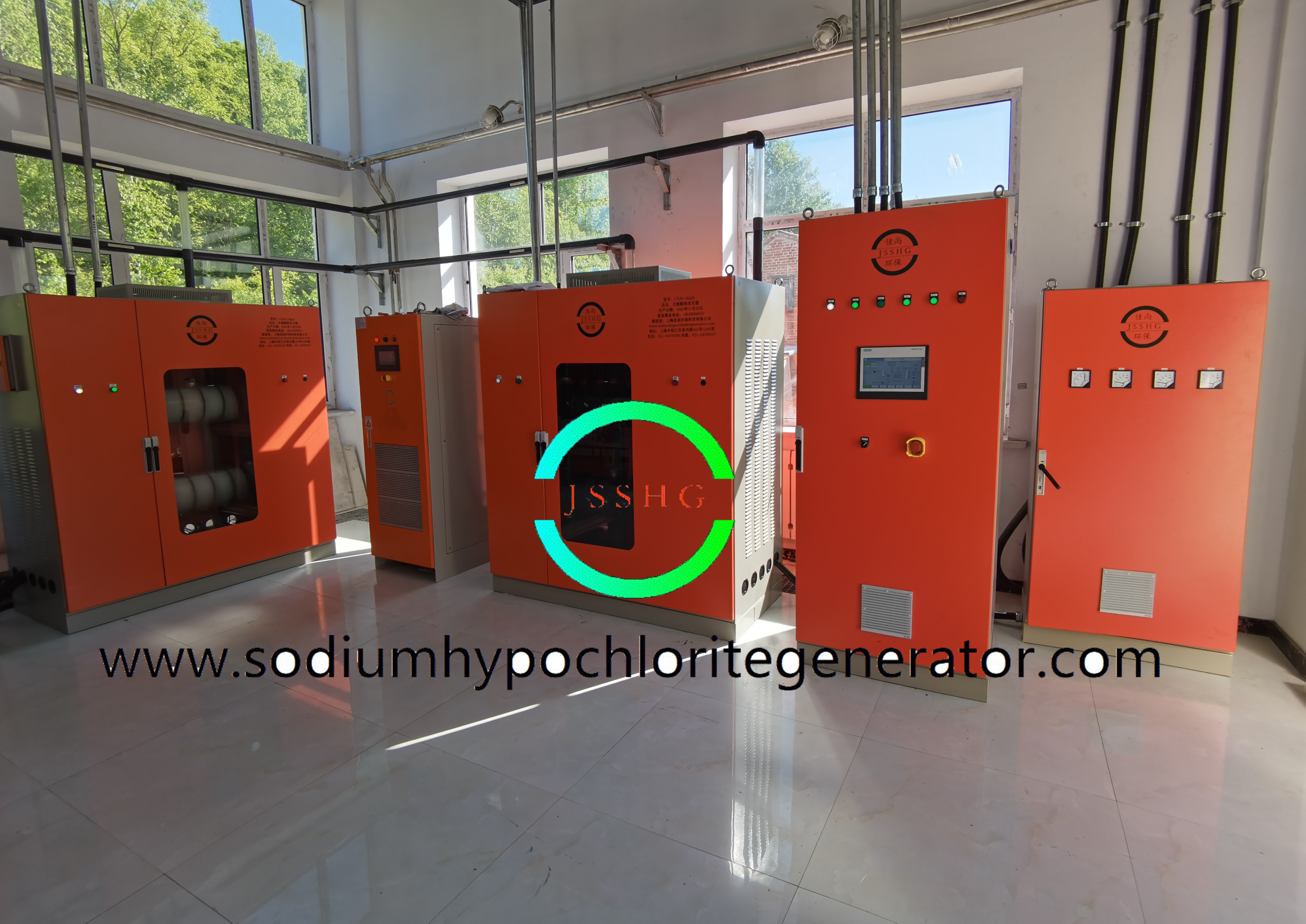 Automatic sodium hypochlorite generator system for sewage disposal